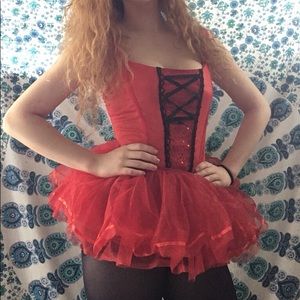 Red Sparkly Pirate/witch corset top!!!